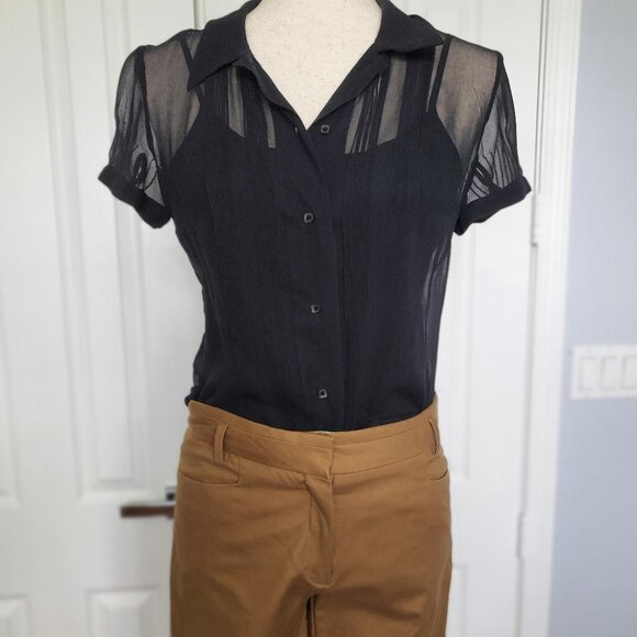 ALFANI - Sheer Button Down Top with Cami Small - Picture 2 of 16